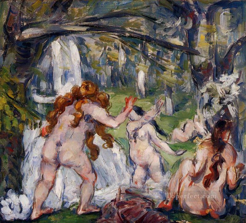 Three Bathers Paul Cezanne Impressionistic nude Oil Paintings